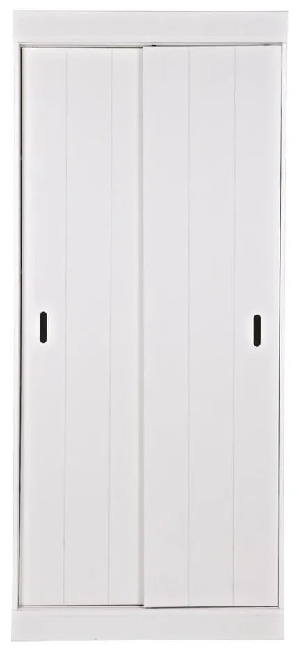 Гардероб от бял бор с плъзгащи се врати 85x195 cm Row - WOOOD