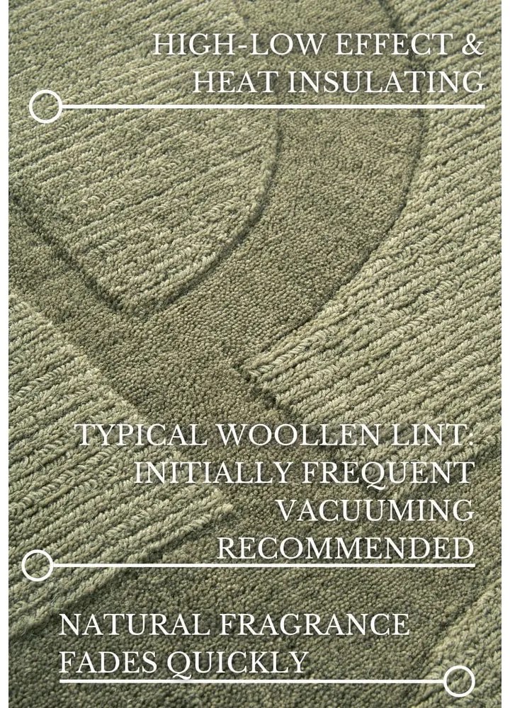 Зелена ръчно изработена вълнена пътека 80x250 cm Alexis – Villeroy&Boch