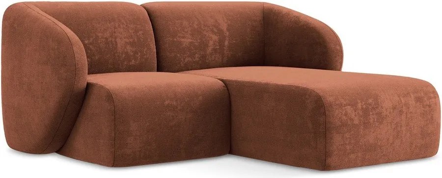 Теракотен шенилов ъглов диван (десен ъгъл) Lani – Makamii