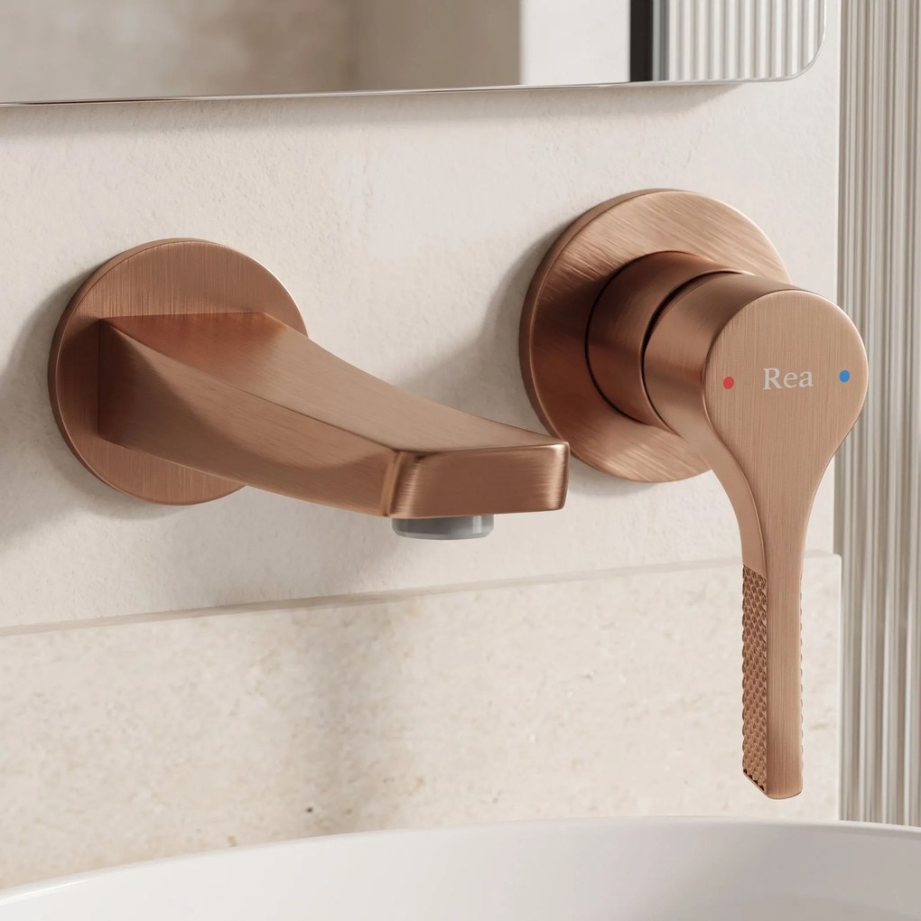 Смесител за мивка за вграждане REA VISION Brush Copper + BOX