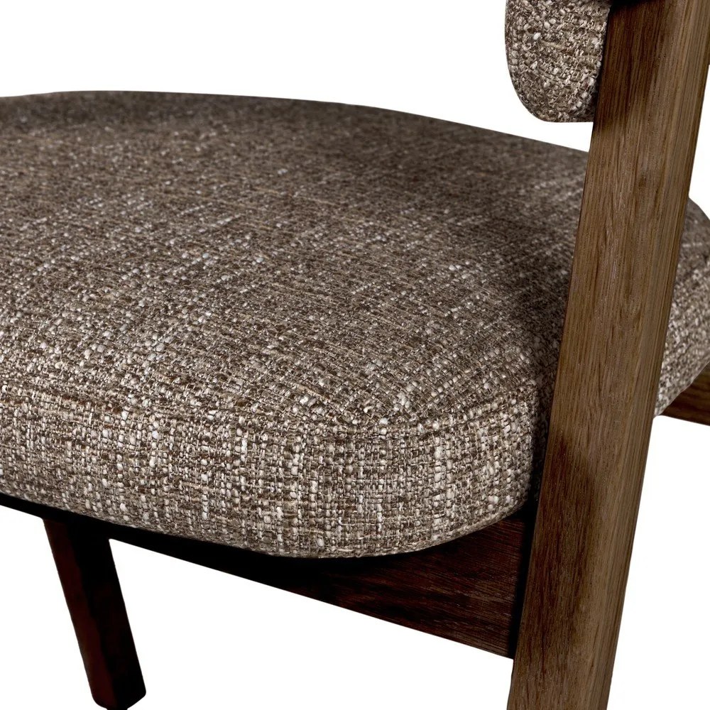 Кафяв тапициран трапезен стол с подлакътници Tunar – WOOOD