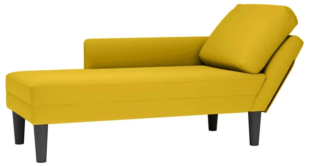 4009813 vidaXL Кушетка с възглавница и десен подлакътник, жълт, кадифе