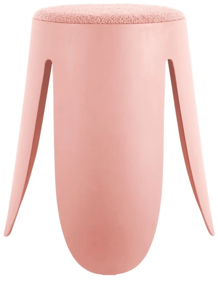 Светлорозова пластмасова табуретка Savor - Leitmotiv