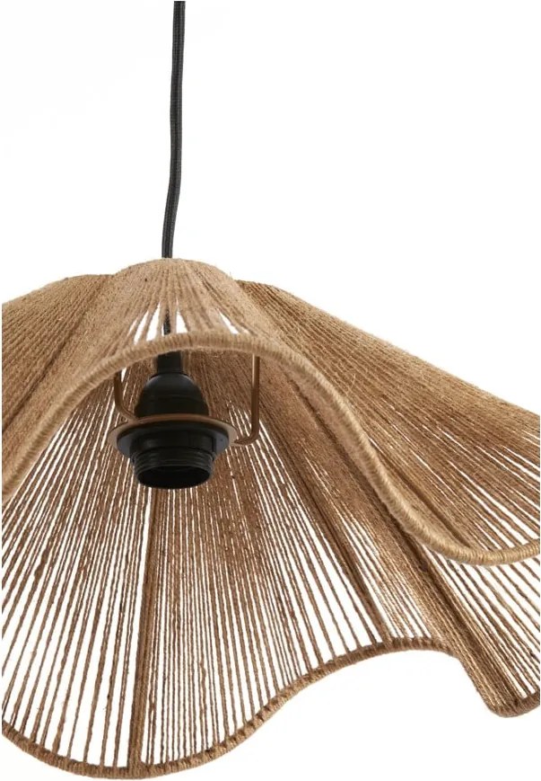 Висящо осветително тяло в естествен цвят с абажур от юта ø 48 cm Fodara – Light & Living