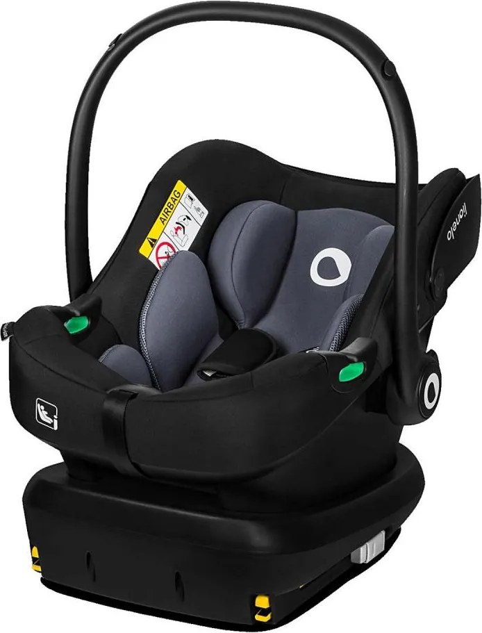 Lionelo - Автокресло с въртяща се база ASTRID SET i-Size 40-87 cm черно/сиво