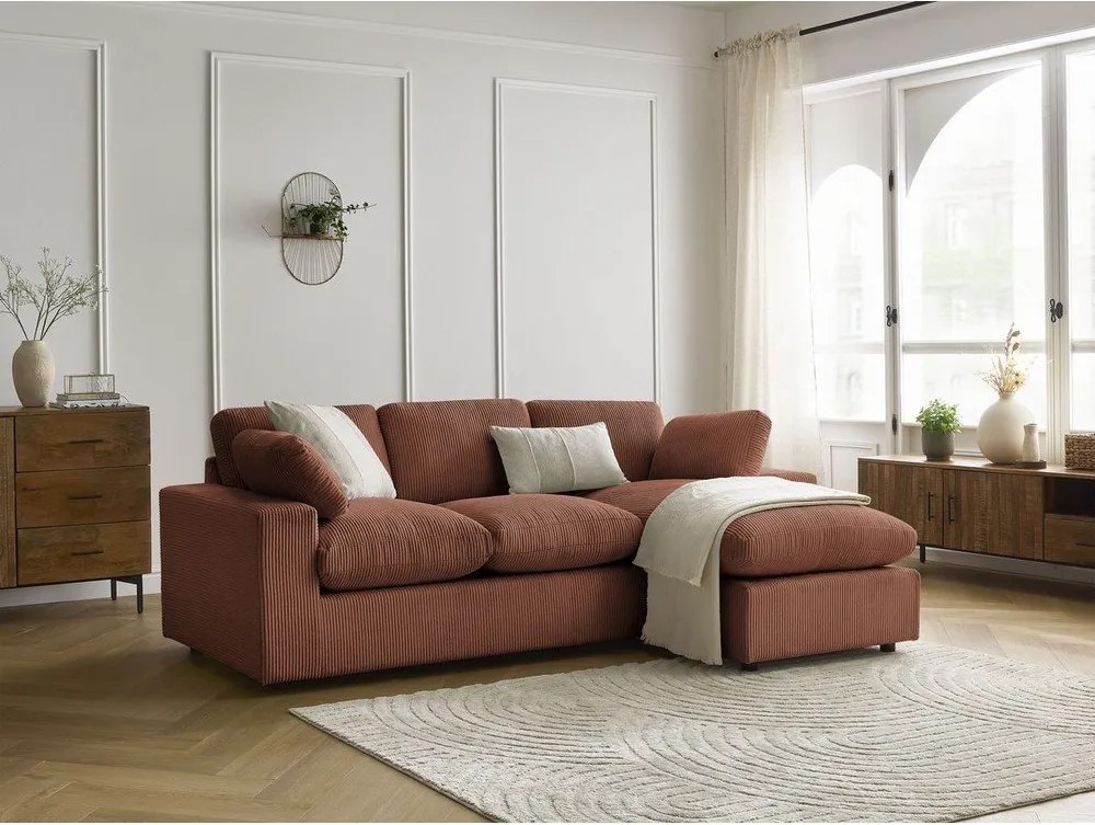 Оранжев ъглов диван от рипсено кадифе Belair – Bobochic Paris