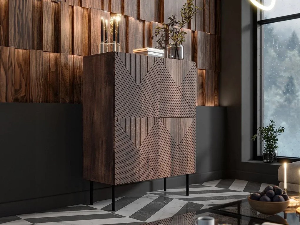 Бюфет висок Art Deco 4D-Кафяво