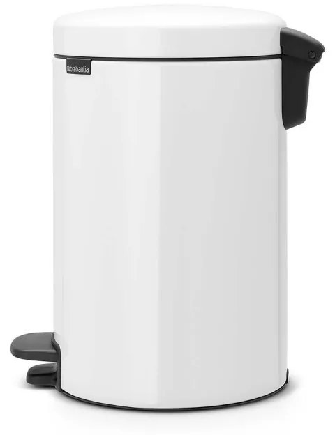 Кош за боклук с педал Brabantia NewIcon 649032, 12 л, Леко затваряне, Противоплъзгаща основа, Метална вътрешна кофа, Бял