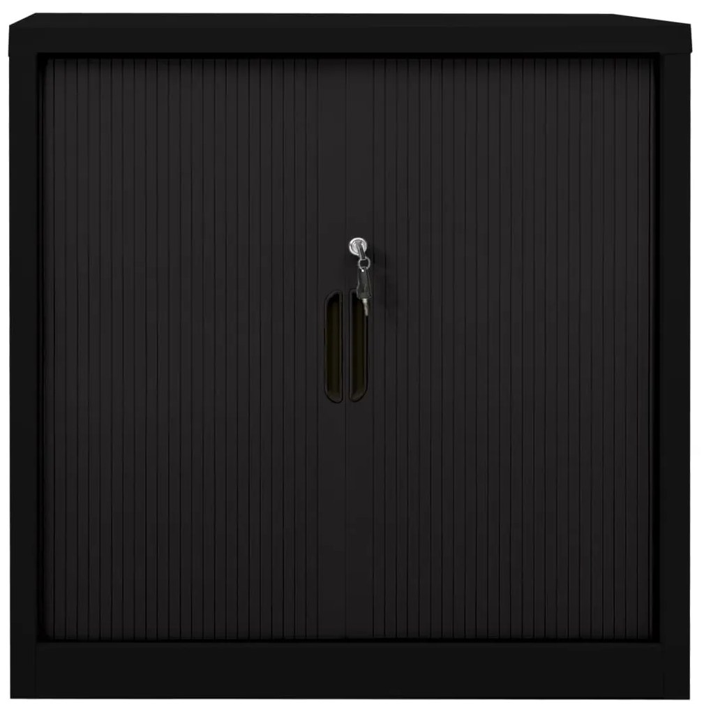 336431 vidaXL Шкаф с плъзгаща врата, черен, 90x40x90 см, стомана