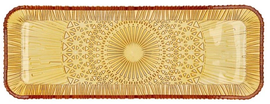 Оранжева стъклена чиния за сервиране 14x38 cm Kusintha - Bitz