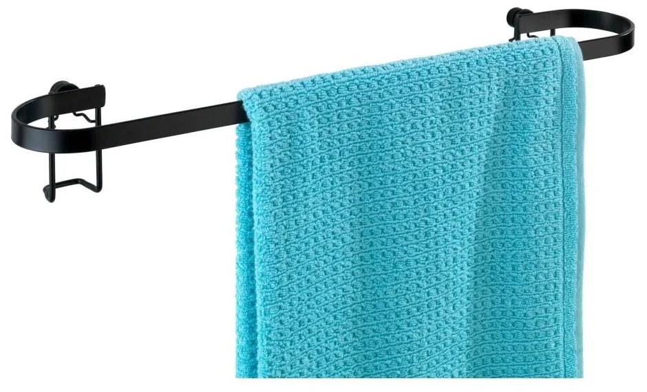 Черен стенен държач за кърпи Classic Plus - Wenko