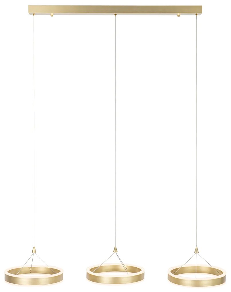 Висяща лампа месинг овална с LED 3-степенна димираща 3-светлина - Lyani