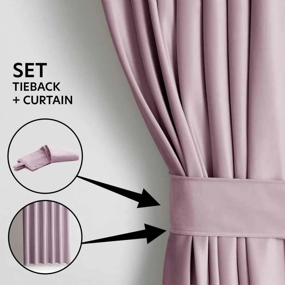 Светлорозово затъмняващо перде 140x270 cm Pleat – Restilo