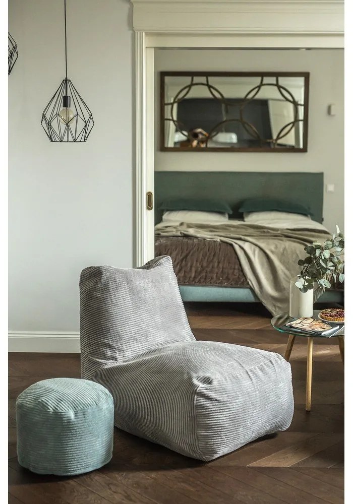 Пуф от рипсено кадифе в цвят горчица Tube – SLOWDOWN