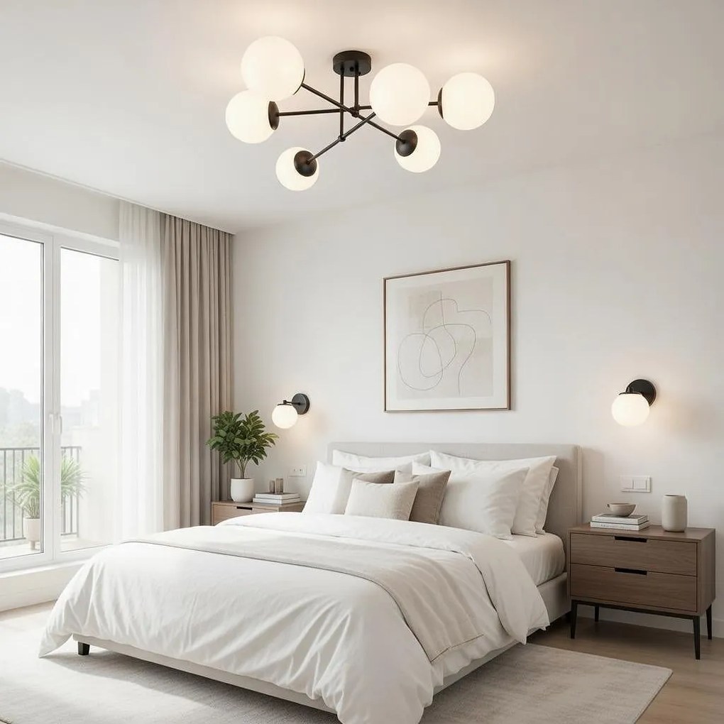 Аплик ГАРДА, черен/бял, 1xE27