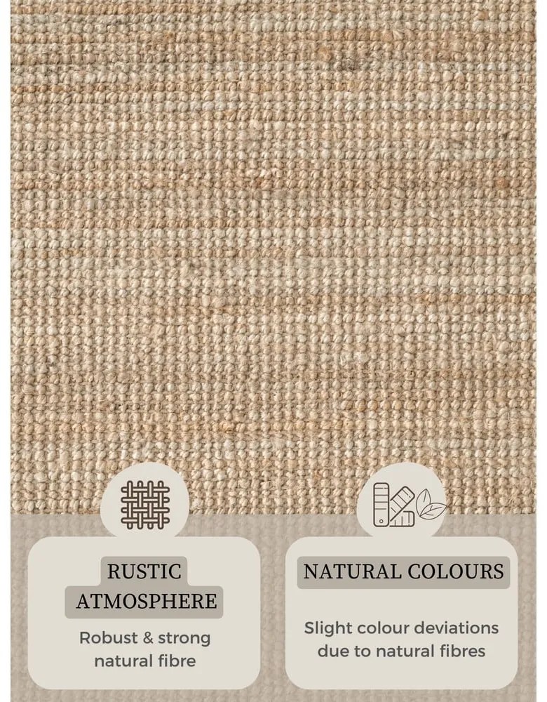 Кръгъл килим от юта в естествен цвят ø 200 cm Bouclé Jaipur – Hanse Home