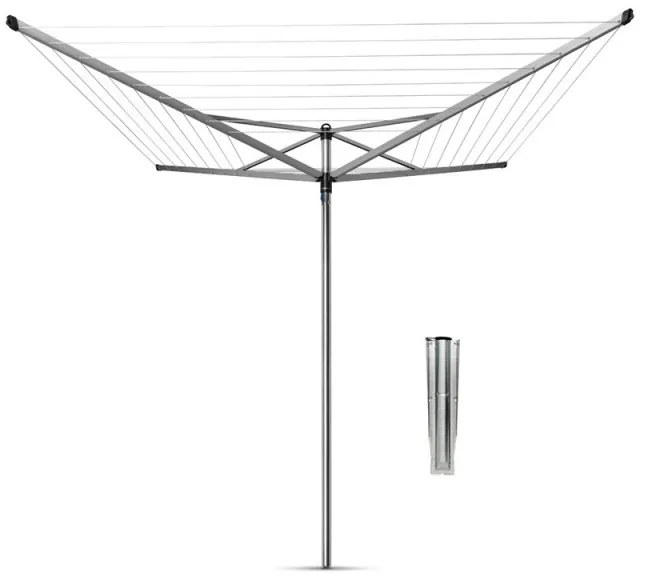 Външен простор Brabantia TopSpinner 90300265, 60 м, Метален шиш за вкопаване, Резистентен на корозия, Инокс