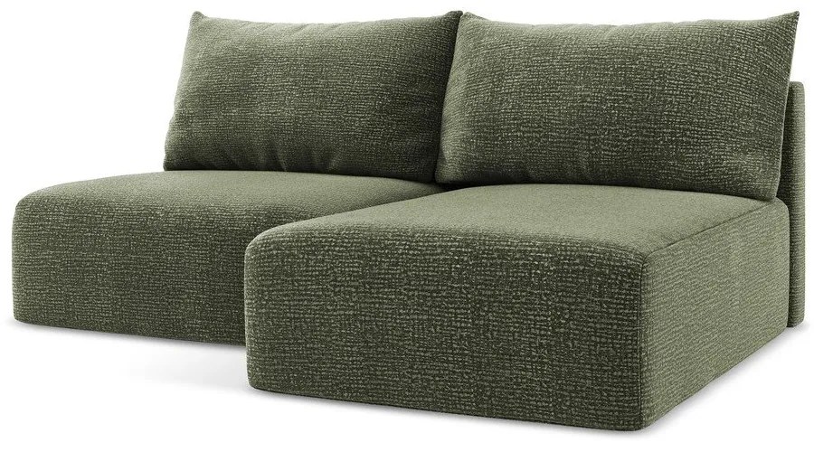 Зелен разтегателен ъглов диван с място за съхранение (десен ъгъл) Kalena – Makamii