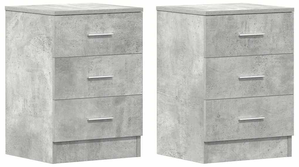 800459 vidaXL Нощни шкафчета, 2 бр, бетонно сив, 38x35x56 см, инженерно дърво