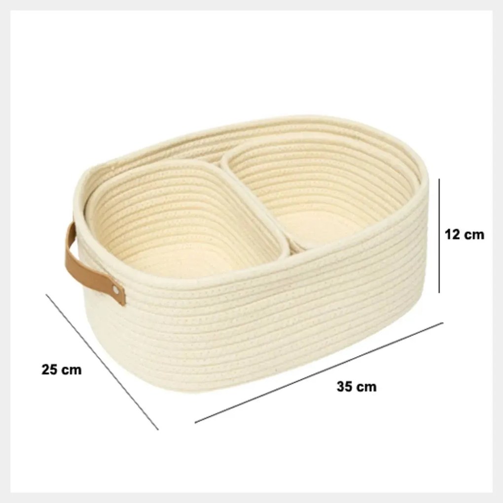 Сет кош за съхранение 5five Ficus, 3 бр - Зелен