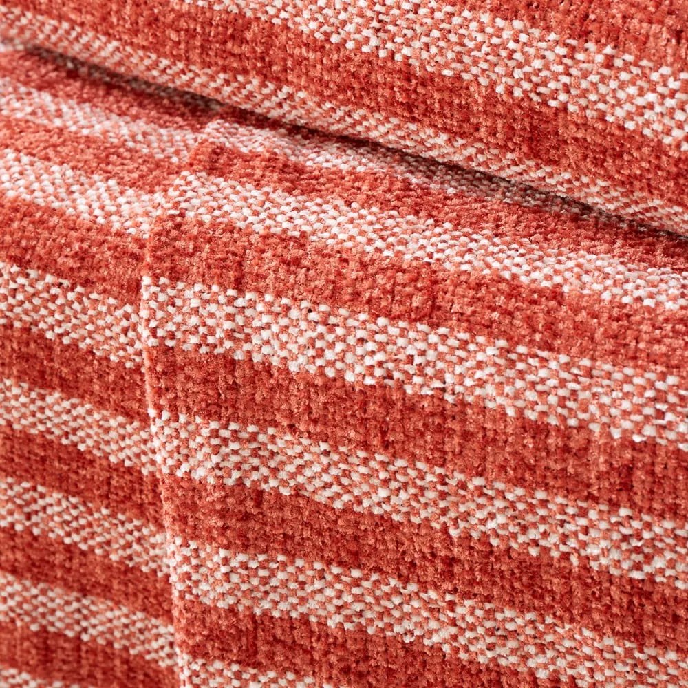 Червено-оранжево одеяло 130x170 cm Stripe Chenille – Catherine Lansfield