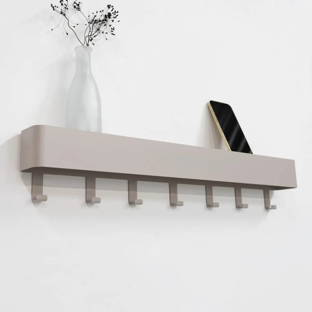 Кафяво-сива метална стенна закачалка с рафт 72 cm Dax Play – Spinder Design