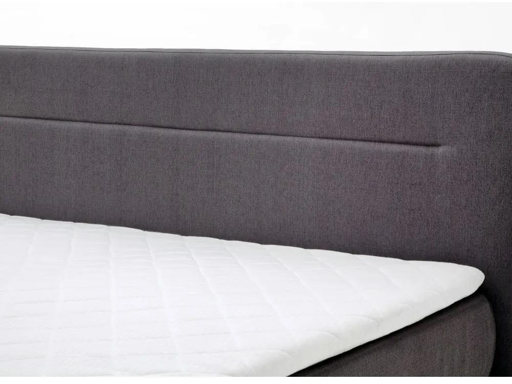Тъмно сиво тапицирано двойно легло с матрак , 160 x 200 cm Massello - Meise Möbel
