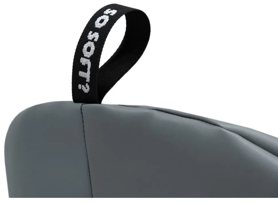 Сив пуф от изкуствена кожа Round L – So Soft?