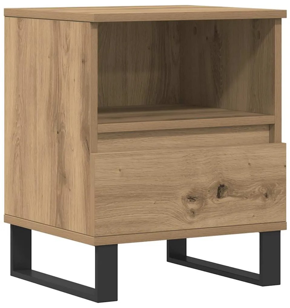 857378 vidaXL Нощно шкафче Artisan Oak 40x35x50 cm Инженерна дървесина