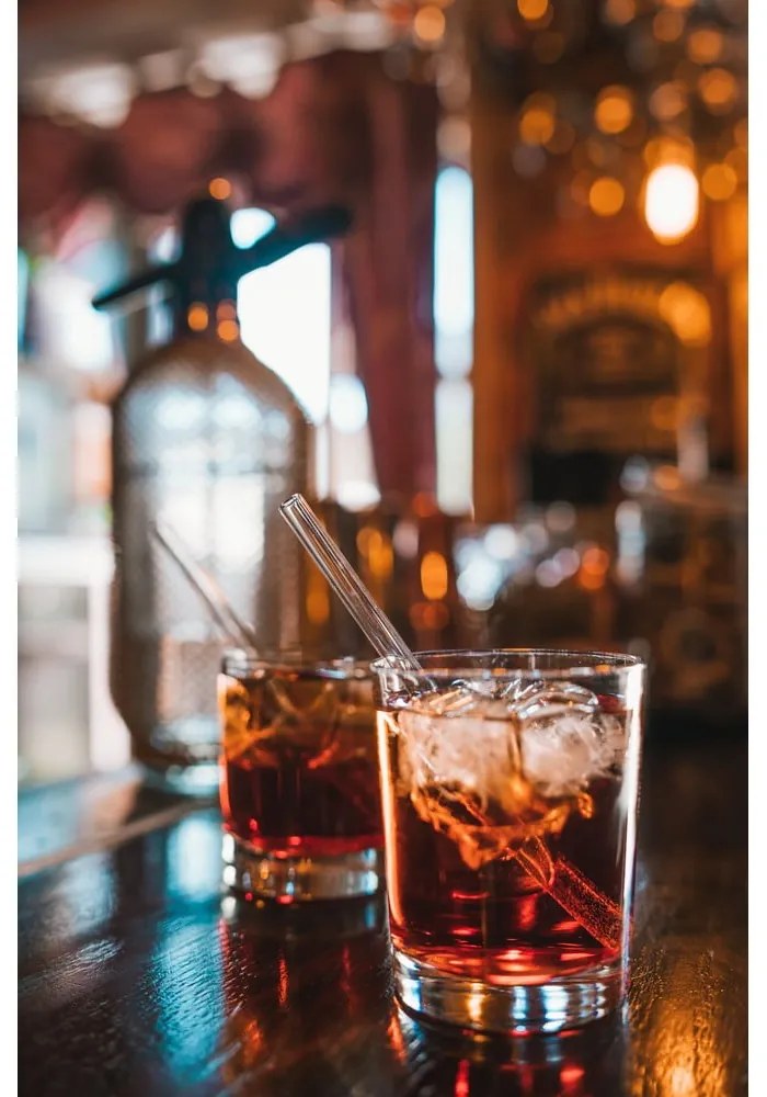 Комплект от 6 стъклени сламки за пиене с дължина 15 cm - Vialli Design