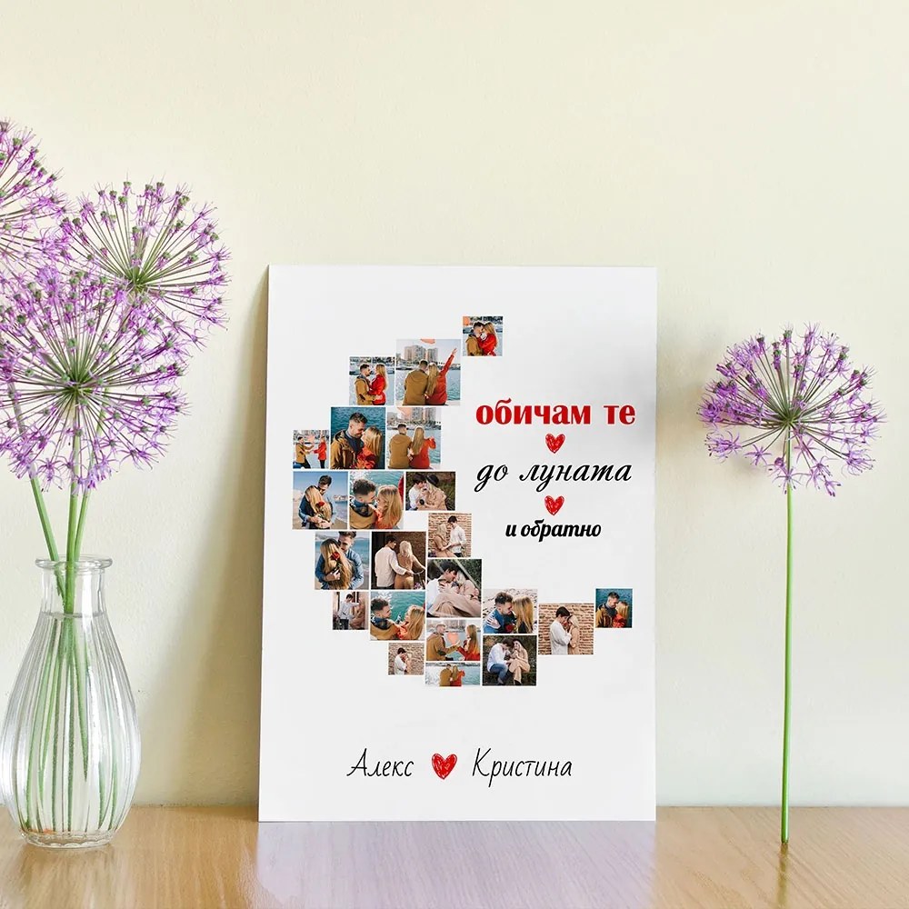 Картина от канава със снимки - До Луната и обратно