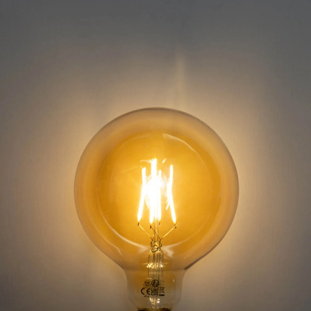 Комплект от 5 E27 3-степенна димируема LED крушка златна G125 4W 450lm 2700K