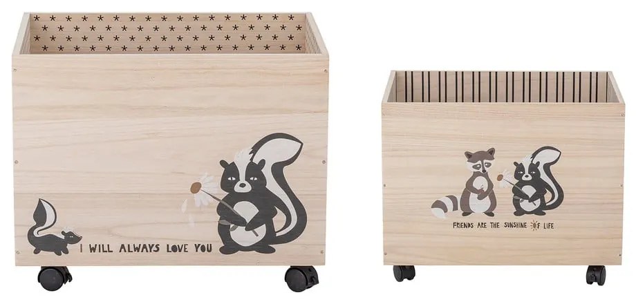 Дървени детски кутии за съхранение в комплект от 2 Nonni - Bloomingville Mini