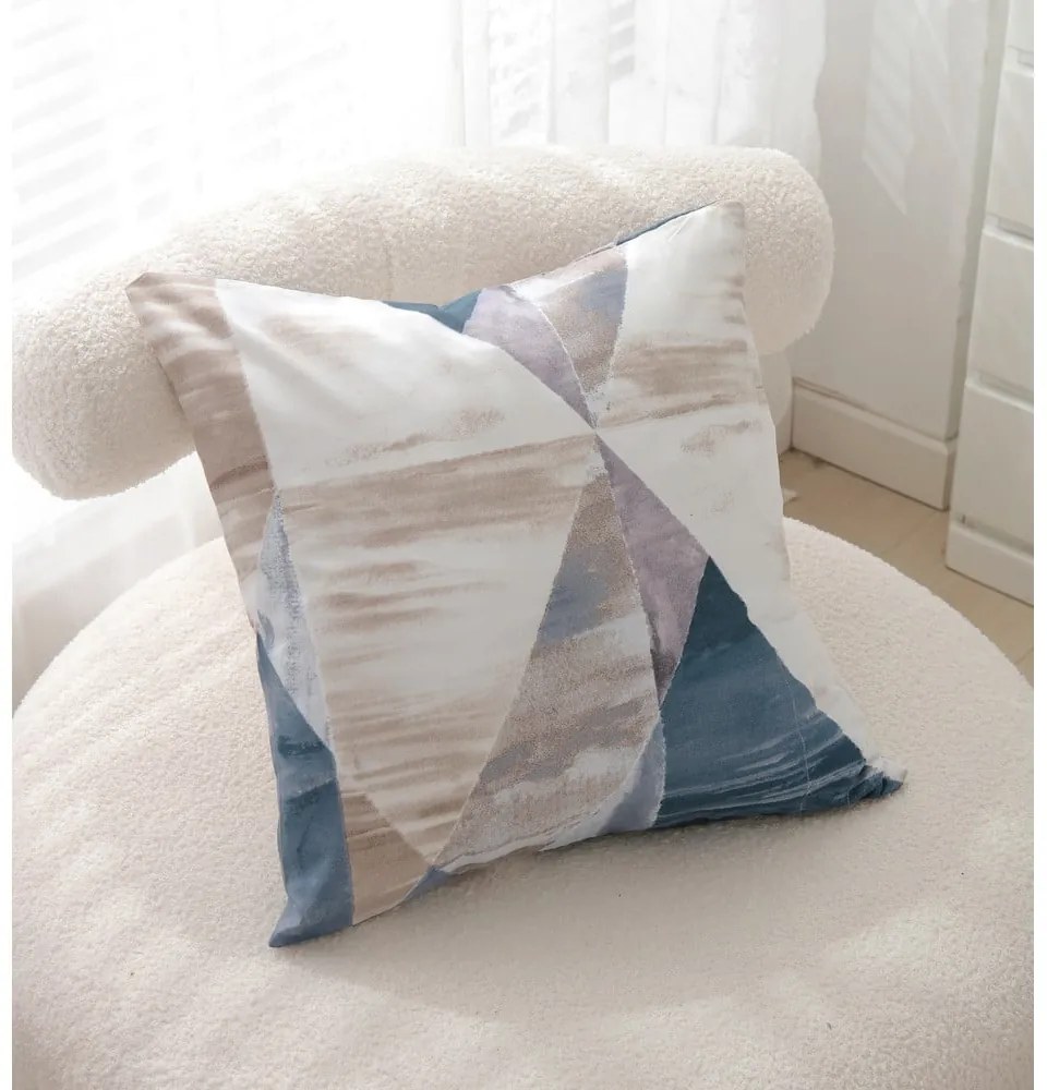 Синьо-кафяво единично спално бельо от микросатен 3 части 140x200 cm Eden – JAHU collections