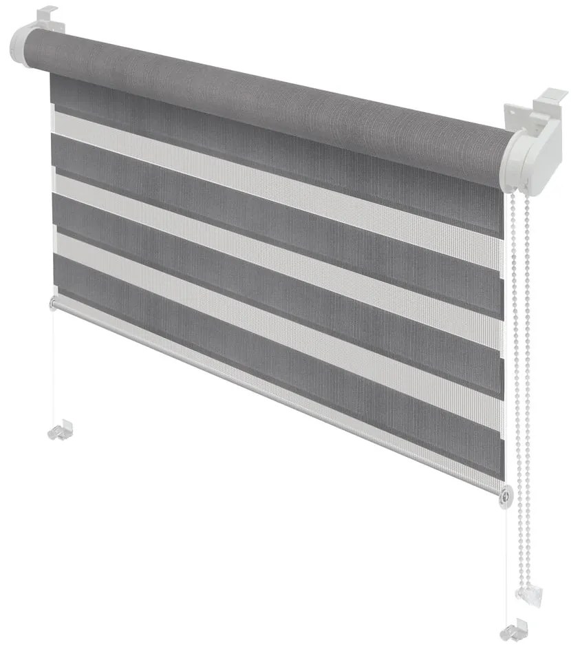 Сива ролетна щора ден и нощ 80x150 cm Zebra – Gardinia
