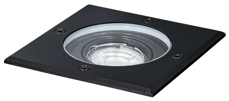 Външен прожектор за земя черен квадратен регулируем IP65 - Delux