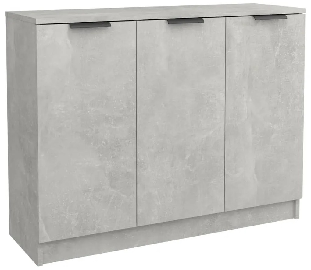 811191 vidaXL Сайдборд, бетонно сив, 90,5x30x70 см, инженерно дърво