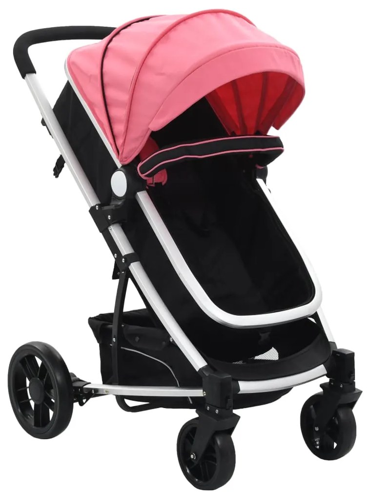 Sonata Детска/бебешка количка 2-в-1, розово и черно, алуминий