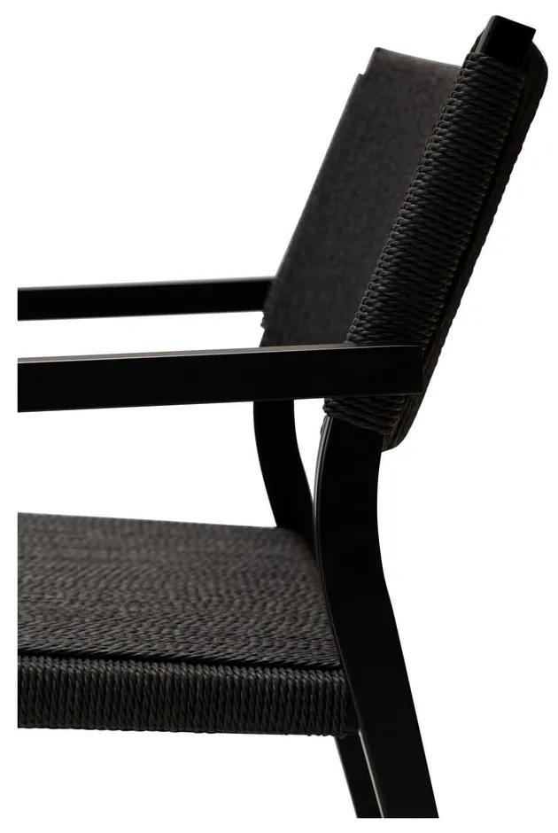 Черен фотьойл с тръстикова плетка Loop - DAN-FORM Denmark