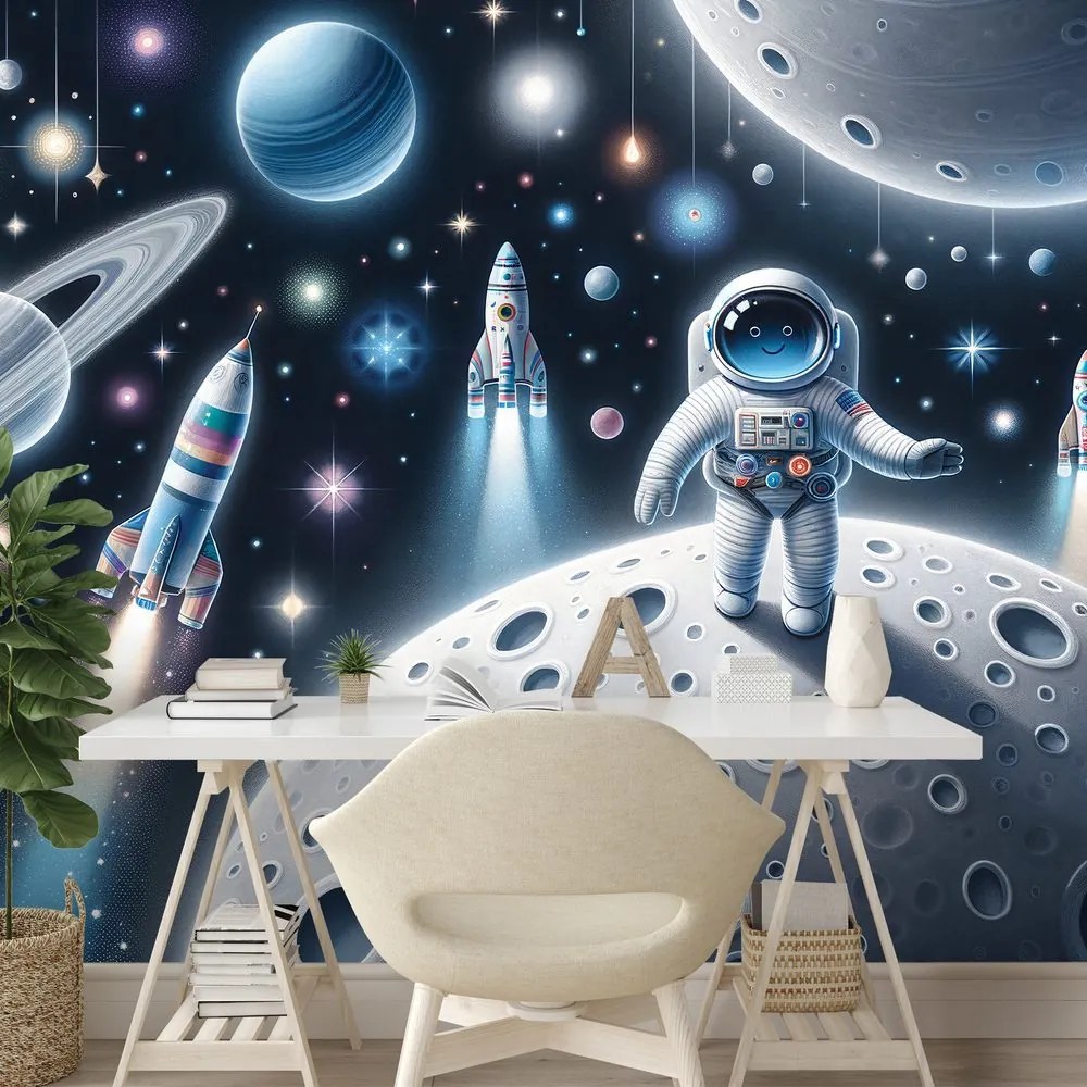 Тапет – Детска вселена с астронавти