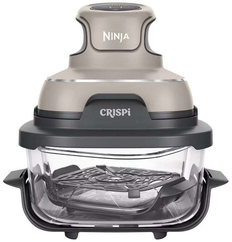 Фритюрник с горещ въздух преносим 4в1 Ninja CRISPi FN101EUST, 1700W, 3.8l, 6 порции, 2 стъклени контейнера, 4 програми, Без PFAS и BPA, Бежов