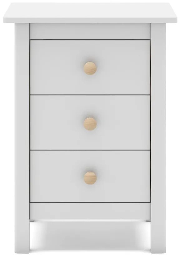 Бяло детско нощно шкафче от борова дървесина Max - Marckeric