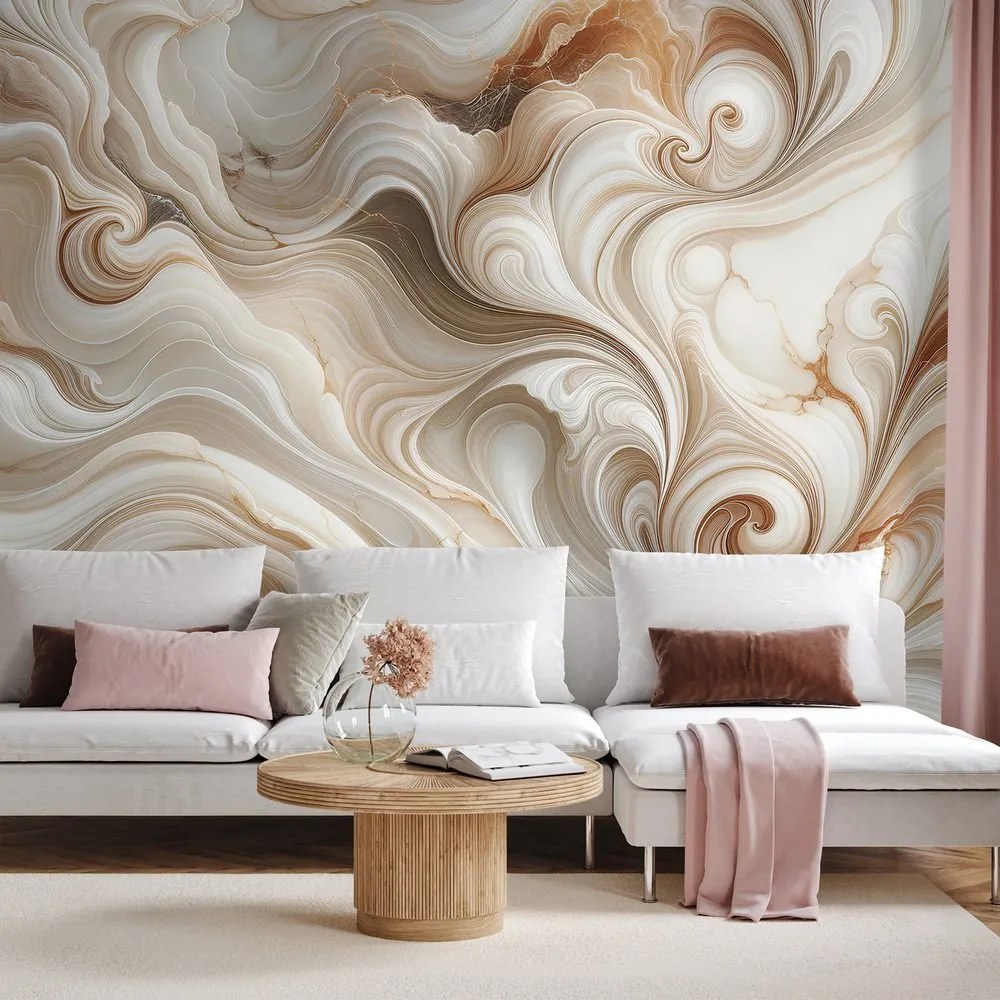 Самозалепващ тапет – Кафяви абстрактни вълни