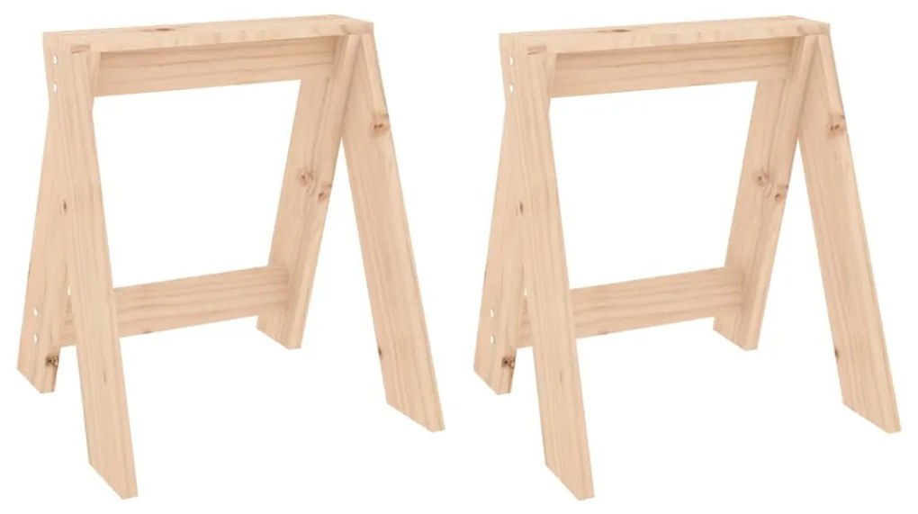 823659 vidaXL Табуретки, 2 бр, 40x40x45 см, борово дърво масив