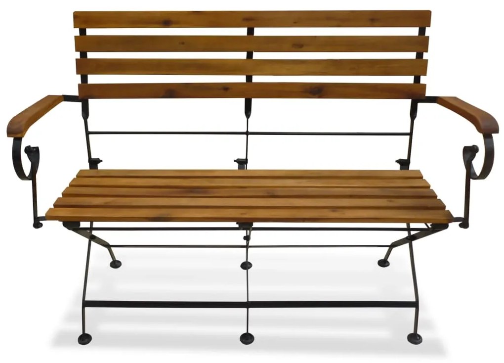 43736 vidaXL Сгъваема градинска пейка, 112 cм, акация масив