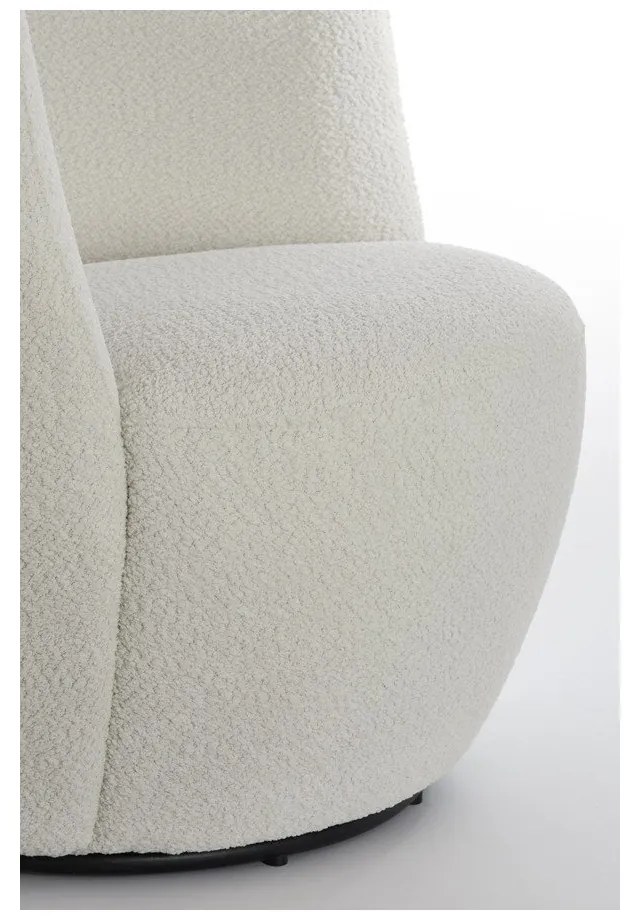 Бяло кресло от плат букле Senja – Light & Living