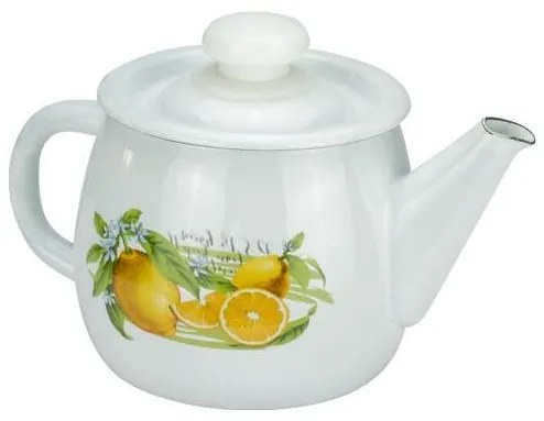 Horecano - Емайлиран чайник 1л "ЛИМОН" Н-(I2707/2whtLem)