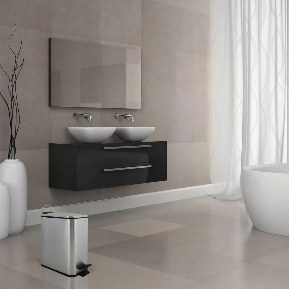 Стоманено кошче за боклук с педал в матово сребрист цвят 5 l Erik – Spirella