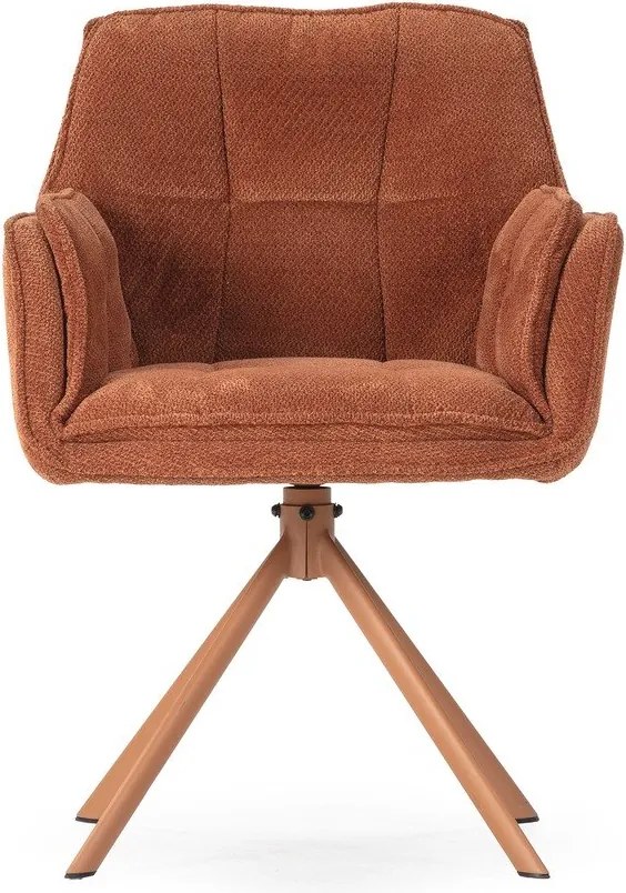 Теракотени тапицирани трапезни столове в комплект 2 бр. Keiko – Marckeric