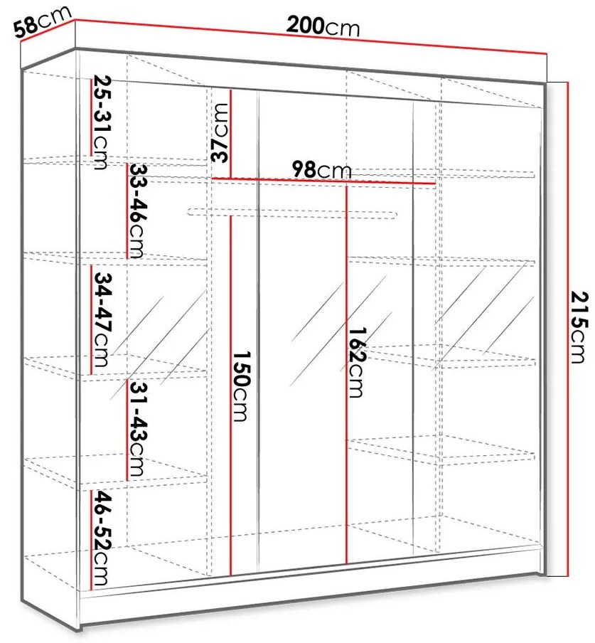 Гардероб Derby III плъзгащ се-Leuko